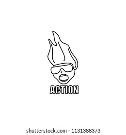 logo action games icon. Element of cybersport icon for mobile concept and web apps. Thin line logo action games icon can be used for web and mobile