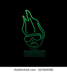 Logo action games nolan icon. Simple thin line, outline vector of gaming icons for ui and ux, website or mobile application