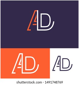 Logo AD, A, D, DA design template. Logo modern for your business