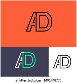 Logo AD, A, D, DA design template. Logo modern for your business