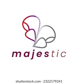 Logo, adaptierbar für romantische B-Modell Flügel Mode, Schmuck, Dessous, Parfums, Antiquitäten, Hochzeit Zeremonie, Tradition, exotische, königliche und für Paar Modell Konzept.