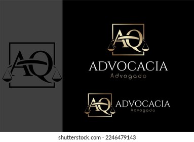 Logo, logotipo de Advocacy basado en la letra inicial aq