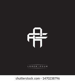 Logo AF A F FA initial monogram locked style with black and white colors