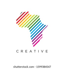 Colorful Africa Map Logo Design Template Stock Vector (Royalty Free ...