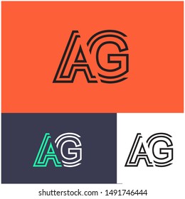 Logo AG, A, G, GA design template. Logo modern for your business