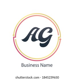 Logo AG Business Letter Logo Design With Simple style