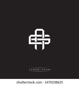 Logo AG A G GA initial monogram locked style with black and white colors