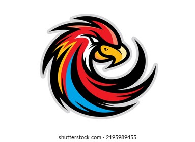 Logo of a aggressive bird parrot hawk for a sport or egames team