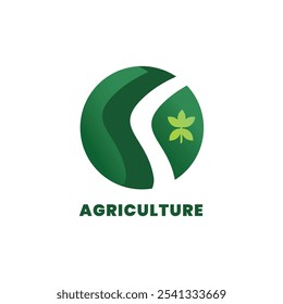 Logo Agriculture  Elegant modern Featuring Fresh Produce and Natural Elements This logo features a plant icon depicting the sustainable agriculture industry and the beauty and harmony of nature.