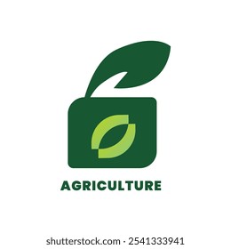 Logo Agriculture  Elegant modern Featuring Fresh Produce and Natural Elements This logo features a plant icon depicting the sustainable agriculture industry and the beauty and harmony of nature.