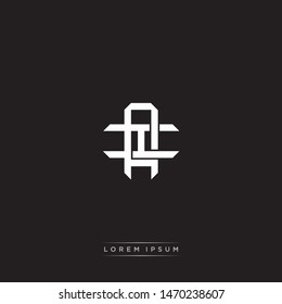 Logo AI A I IA initial monogram locked style with black and white colors