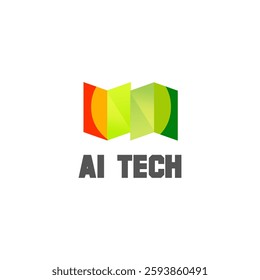 The logo for "AI TECH" features a colorful, abstract symbol of four geometric shapes above bold, capitalized text. It conveys a modern, professional, and innovative feel, suitable for a tech company o