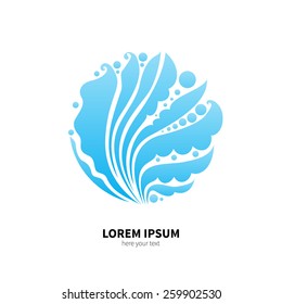 The logo of air and water. Vector 3d logo. Isolated object or element for the business of design. Air bubbles, splashes and drops of water.