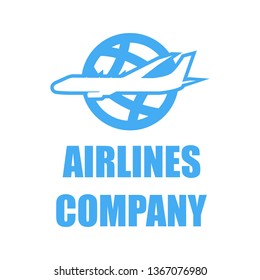 Logo for airlines. A sign for tourism and travel.

