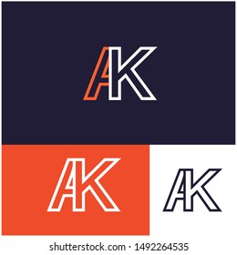 Logo AK, A, K, KA design template. Logo modern for your business