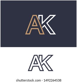Logo AK, A, K, KA design template. Logo modern for your business