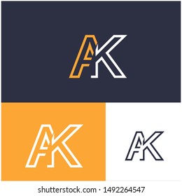 Logo AK, A, K, KA design template. Logo modern for your business