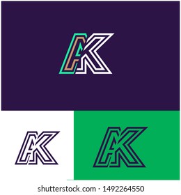 Logo AK, A, K, KA design template. Logo modern for your business