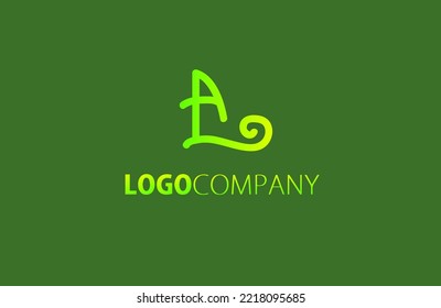 Logo AL Letter shape monogram style, restaurant logo