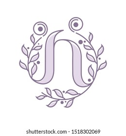 logo alegant vector design art leaf ornament