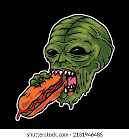 logo alien burger illustration perfect for design