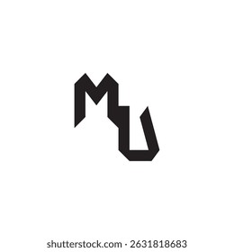 logotipo alfabeto esport game design moderno futurista MU Monograma inicial esporte Alfabeto
