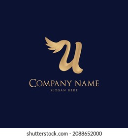 Logo  Alphabet With gold Wings Gradient 