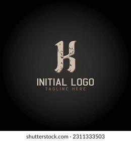 Logo of alphabet initial Gothic Style icon design, vector illustration.