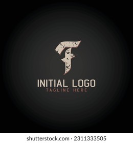Logo of alphabet initial Gothic Style icon design, vector illustration.