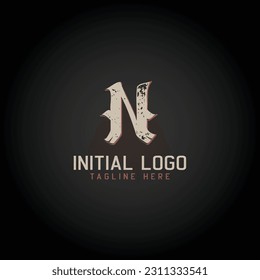 Logo des Alphabets erste Gothic Style Symbol Design, Vektorgrafik.