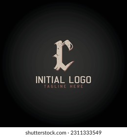 Logo of alphabet initial Gothic Style icon design, vector illustration.