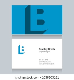 Vektor Stok Logo Alphabet Letter B Business Card (Tanpa Royalti ...