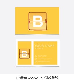 Logo alphabet letter B with business card template. Vector graphic design elements for your company logo.

