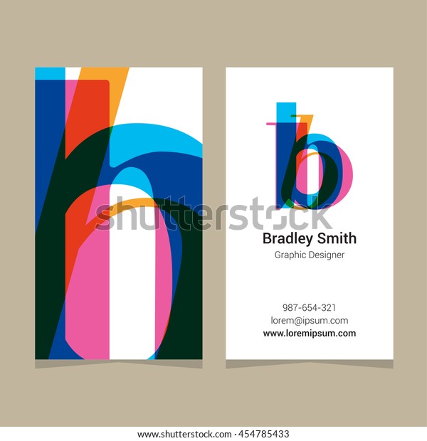 Logo Alphabet Letter "b", With Business Card Template. Vector Graphic ...