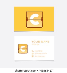 Logo alphabet letter C with business card template. Vector graphic design elements for your company logo.