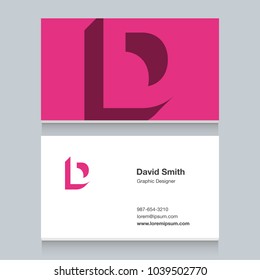 Logo alphabet letter "D", with business card template. Vector graphic design elements for company logo.