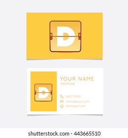Logo alphabet letter D with business card template. Vector graphic design elements for your company logo.
