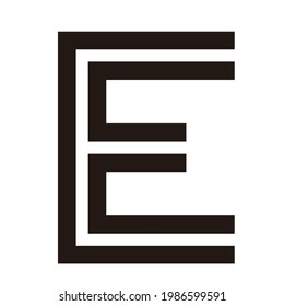 logo alphabet letter E vector design