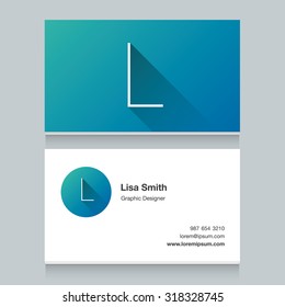 Logo alphabet letter "L", with business card template. Vector graphic design elements for your company logo.
