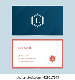 Logo alphabet letter "L", with business card template. Vector graphic design elements for company logo.