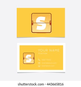 Logo alphabet letter S with business card template. Vector graphic design elements for your company logo