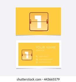 Logo alphabet number 1 with business card template. Vector graphic design elements for your company logo