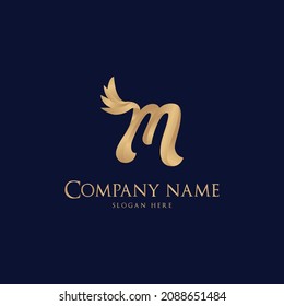 Logo  Alphabet With Wings Gradient 