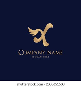Logo  Alphabet With Wings Gradient 