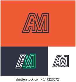 Logo AM, A, M, MA design template. Logo modern for your business