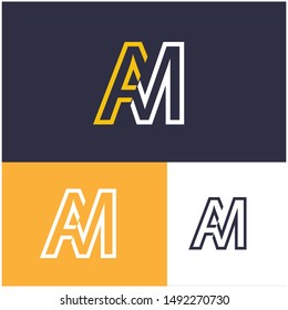 Logo AM, A, M, MA design template. Logo modern for your business
