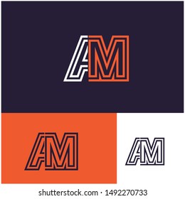 Logo AM, A, M, MA design template. Logo modern for your business