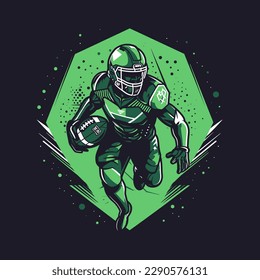 A logo of a american football, designed in esports illustration style 