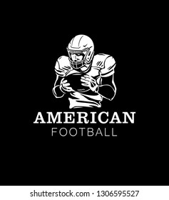 logo, american football, american football player holding a ball 