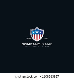logo american shield vector template